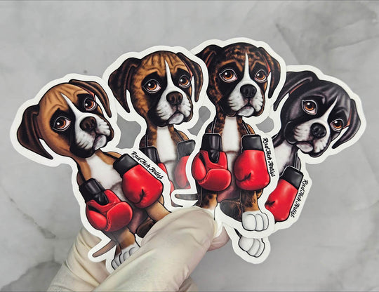 actual photos of boxer puppy stickers