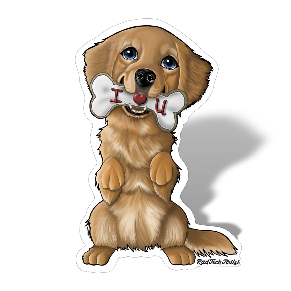 Golden Retriever Sticker - Cute Dog Art Decal