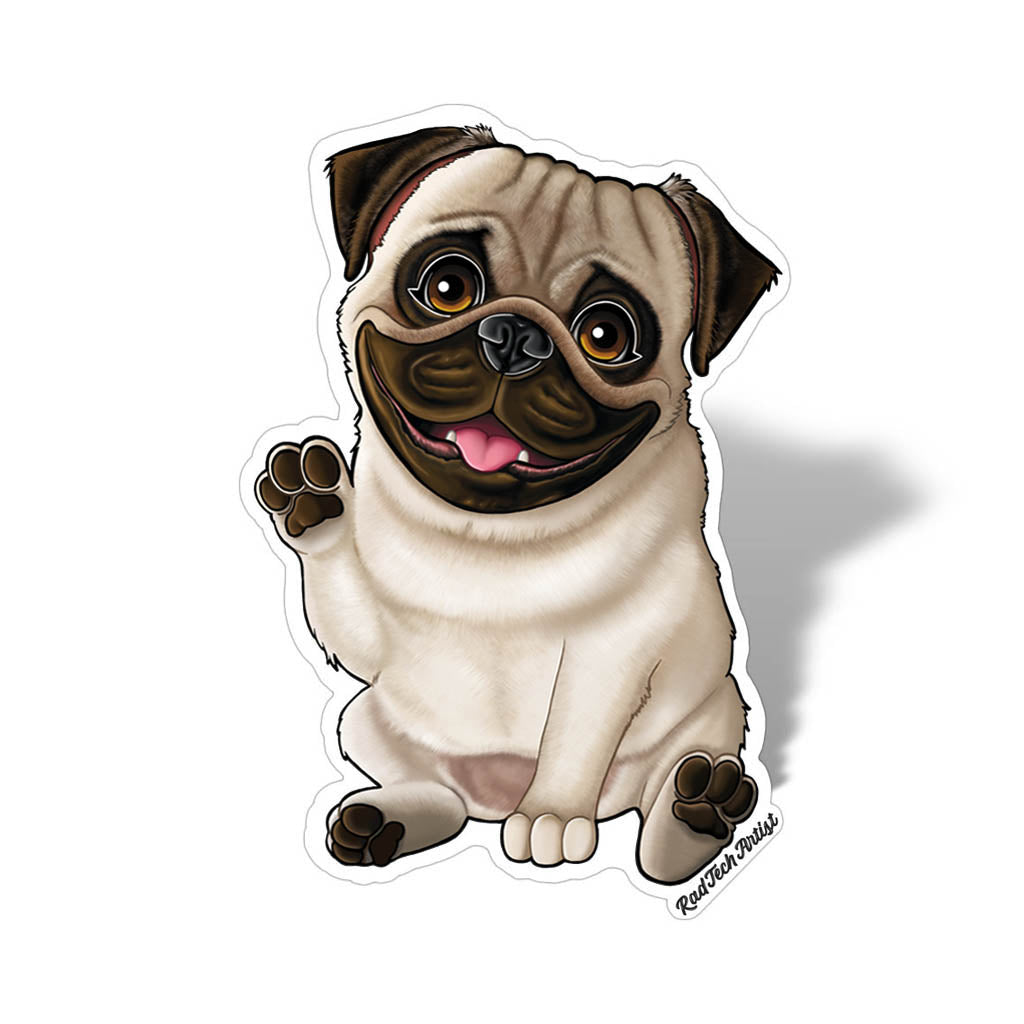 Cute pug vinyl sticker