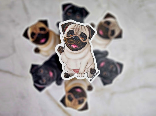 photo of Pug Sticker- Cute dog decal