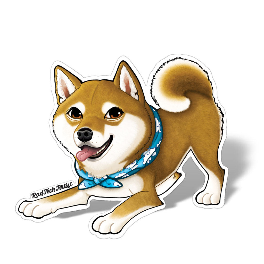 Shiba Inu red Sticker- cute Japanese dog decal